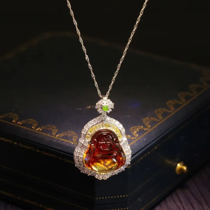 Xifeng Building Amber Necklaces Unisex-1
