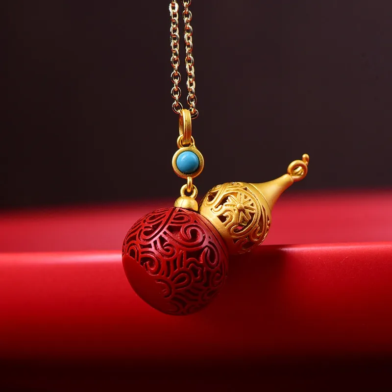 Xifeng Building Cinnabar Pendants Unisex-3