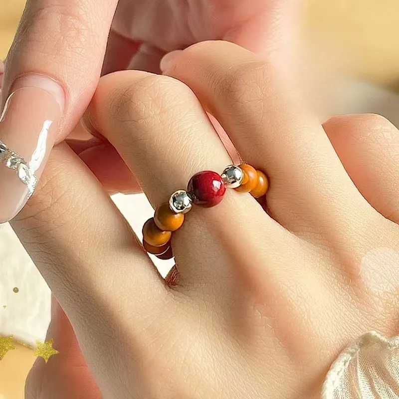 Xifeng Building Reconstructed Cinnabar Rings Unisex-3