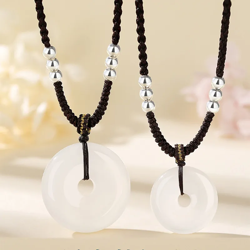 Xifeng Building Chalcedony Jade Pendants Unisex-5