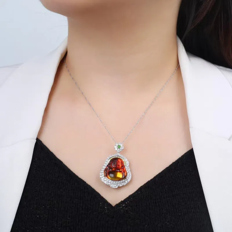Xifeng Building Amber Necklaces Unisex-4