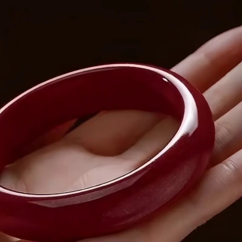 Xifeng Building Cinnabar Jade Bangles Unisex-4
