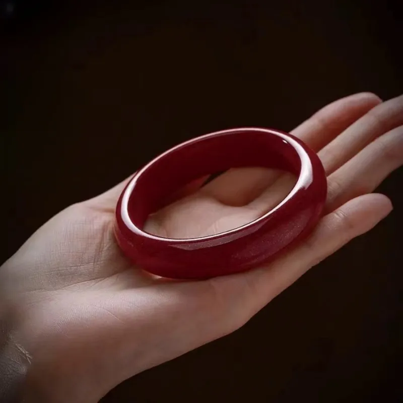 Xifeng Building Cinnabar Jade Bangles Unisex-1