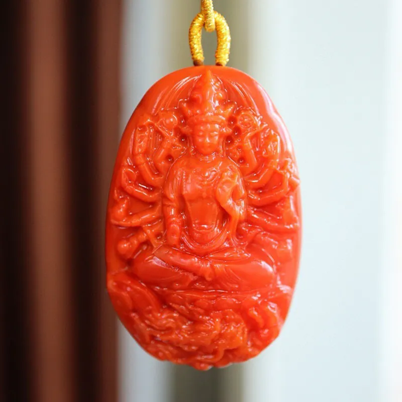 Xifeng Building Southern Red Agate Fine Jade Necklaces Unisex-3