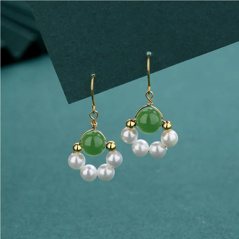 Xifeng Building Earrings Jasper Women's-3