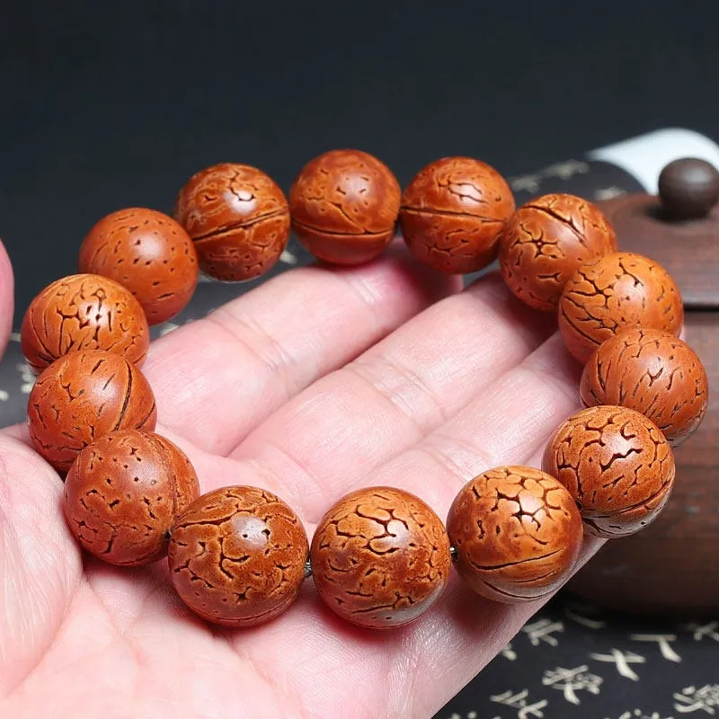 Xifeng Building Peach Pit Beaded Bracelet #Good Luck Unisex-3