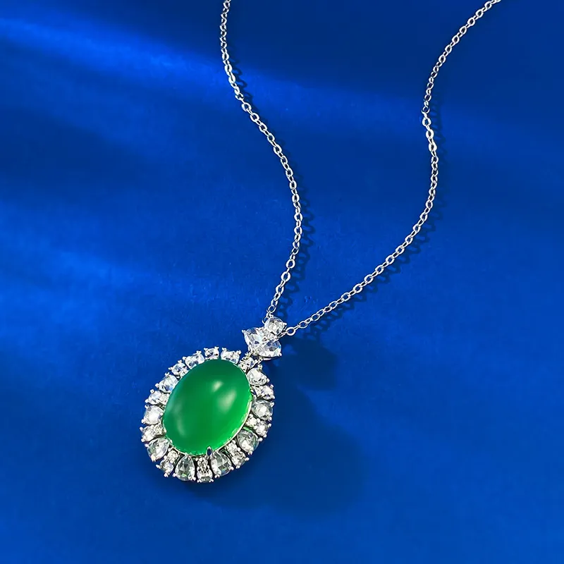 Xifeng Building Chalcedony Jade Necklaces Women's-3
