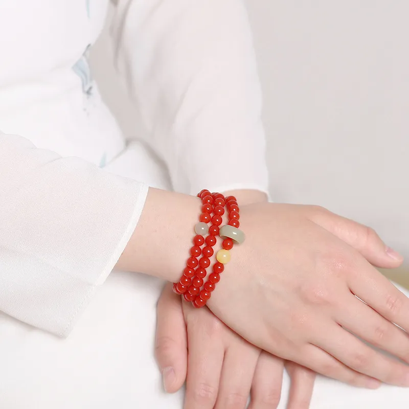 Xifeng Building Southern Red Agate Bracelets Unisex-3