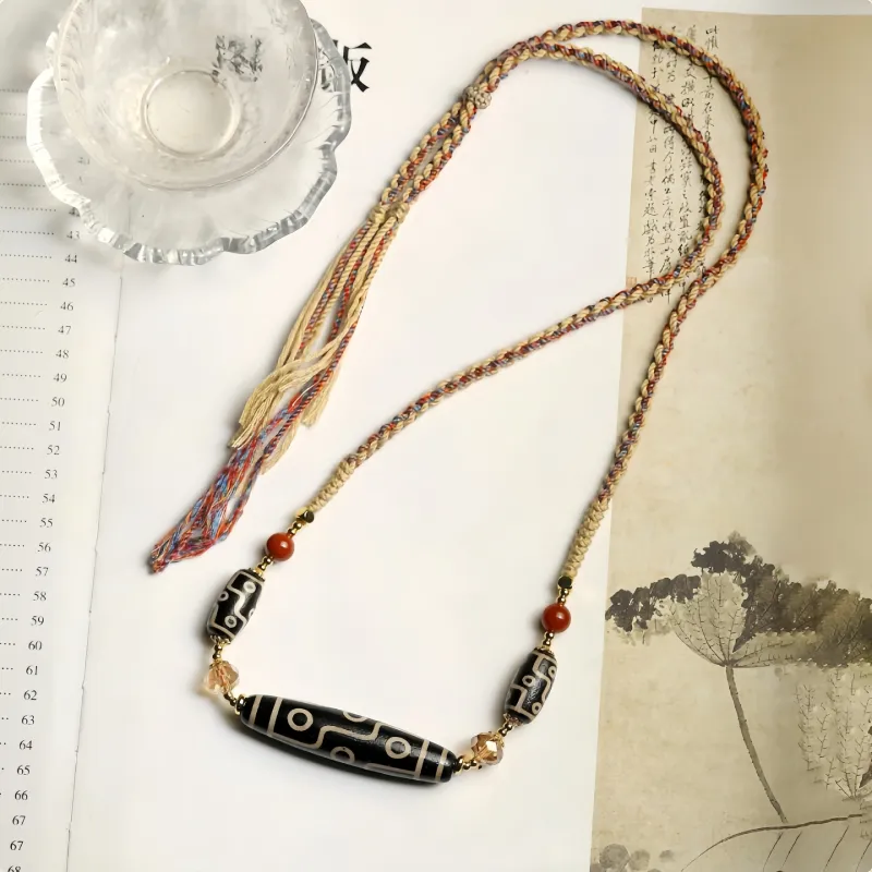 Xifeng Building Agate Necklace Vintage Chinese Fashion Trend Unisex-1
