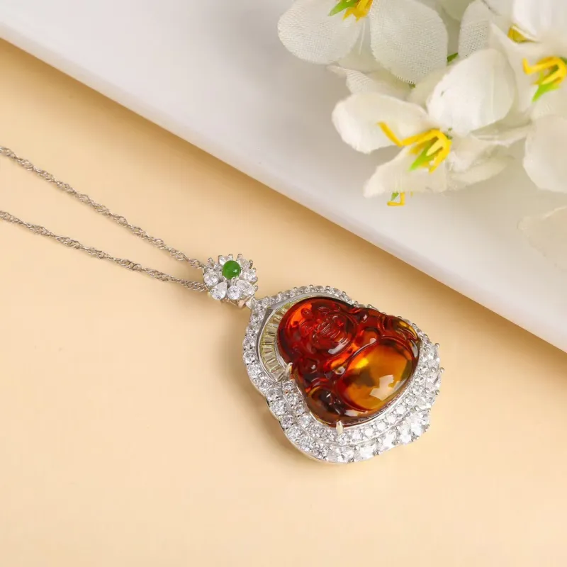 Xifeng Building Amber Necklaces Unisex-3