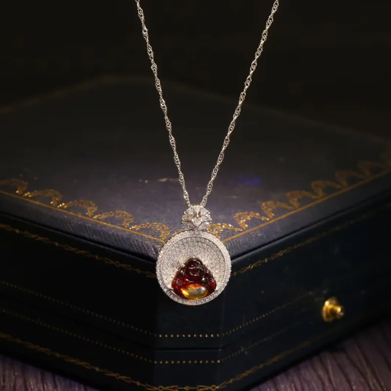 Xifeng Building Amber Necklaces Unisex-4