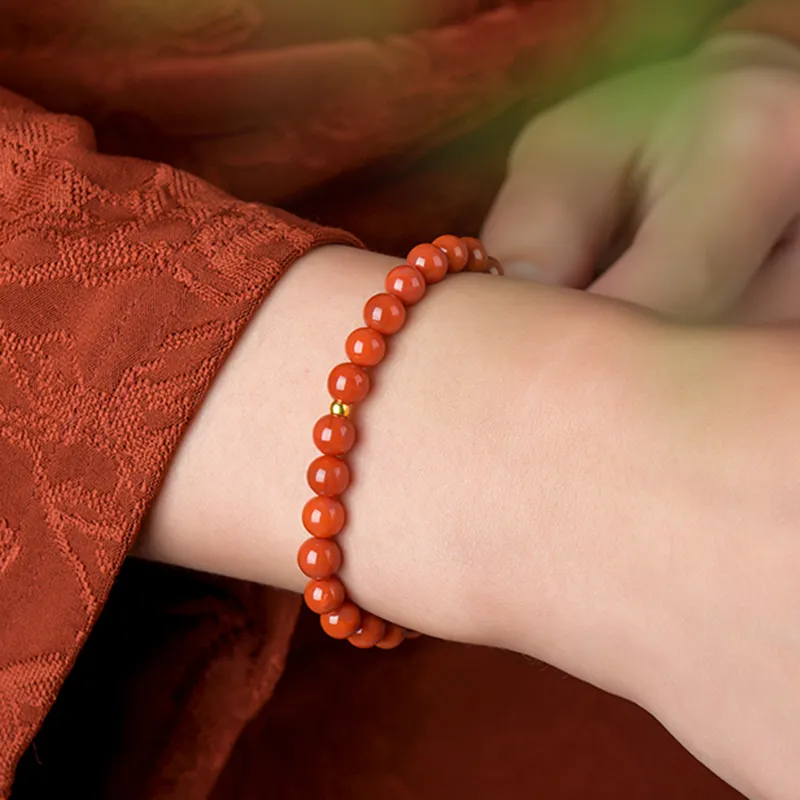 Xifeng Building Southern Red Agate Jade Bracelets Unisex-5