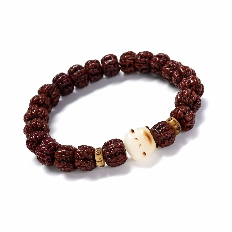 Xifeng Building King Kong Bodhi Seeds Lucky Cat Beaded Bracelet #Good Luck Unisex-2