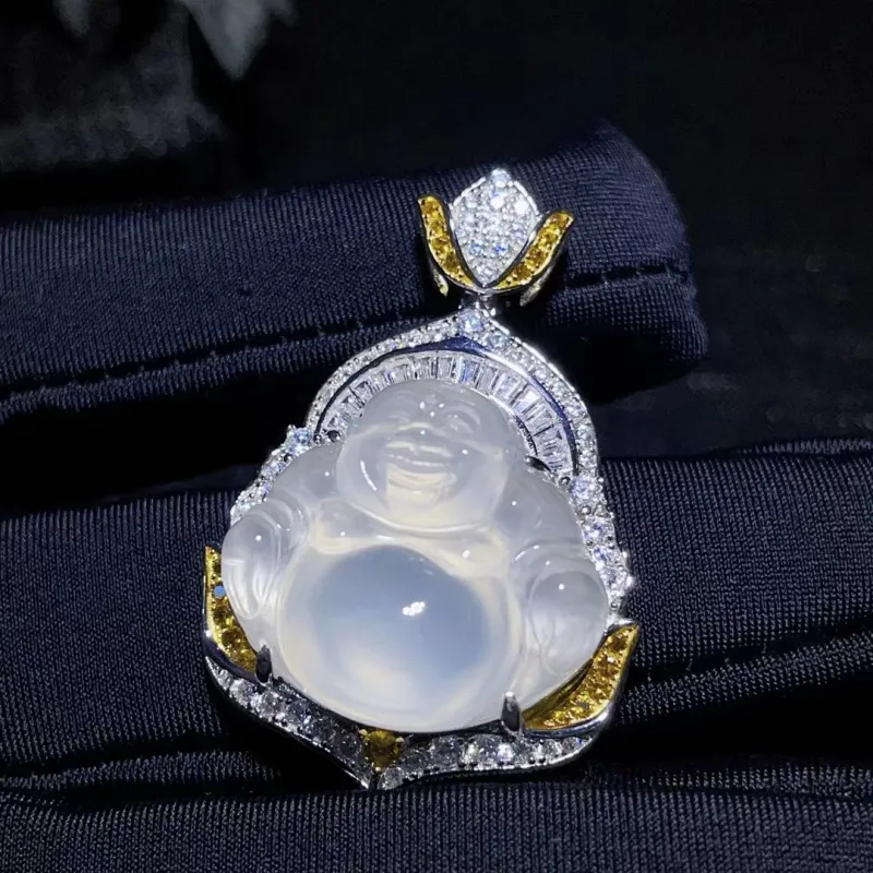 Xifeng Building Chalcedony Jade Pendants Unisex-5