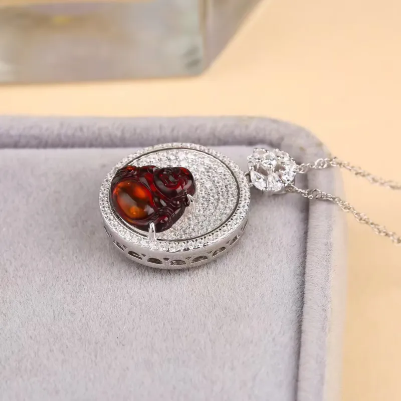 Xifeng Building Amber Necklaces Unisex-2