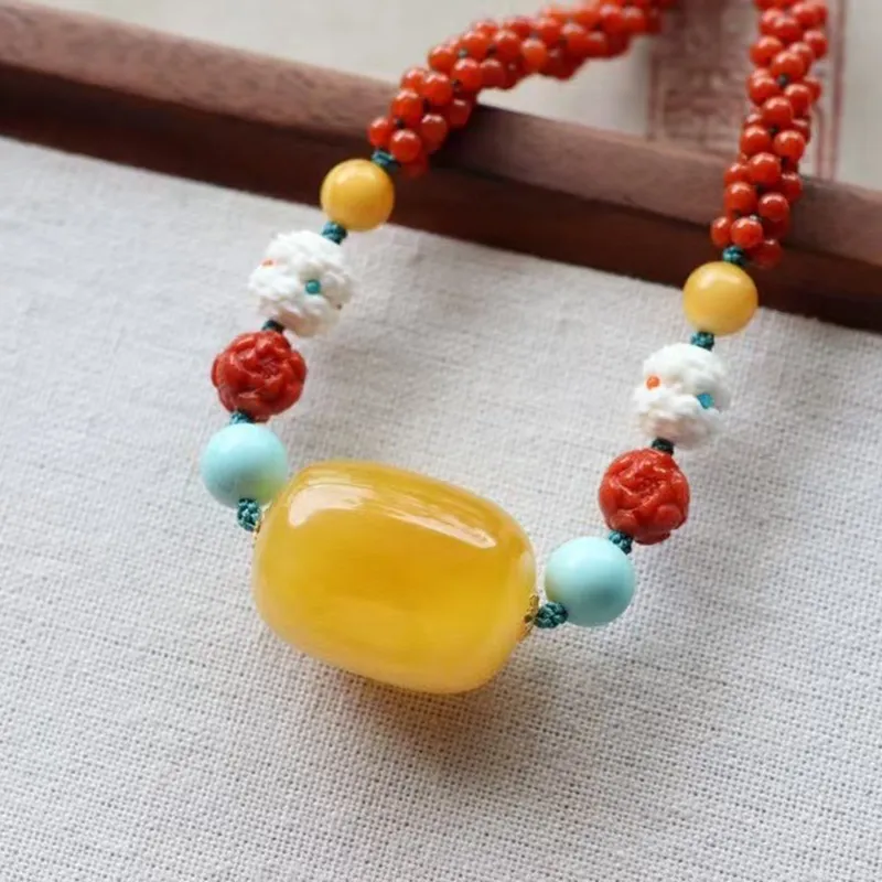 Xifeng Building Beeswax Necklaces Unisex-2