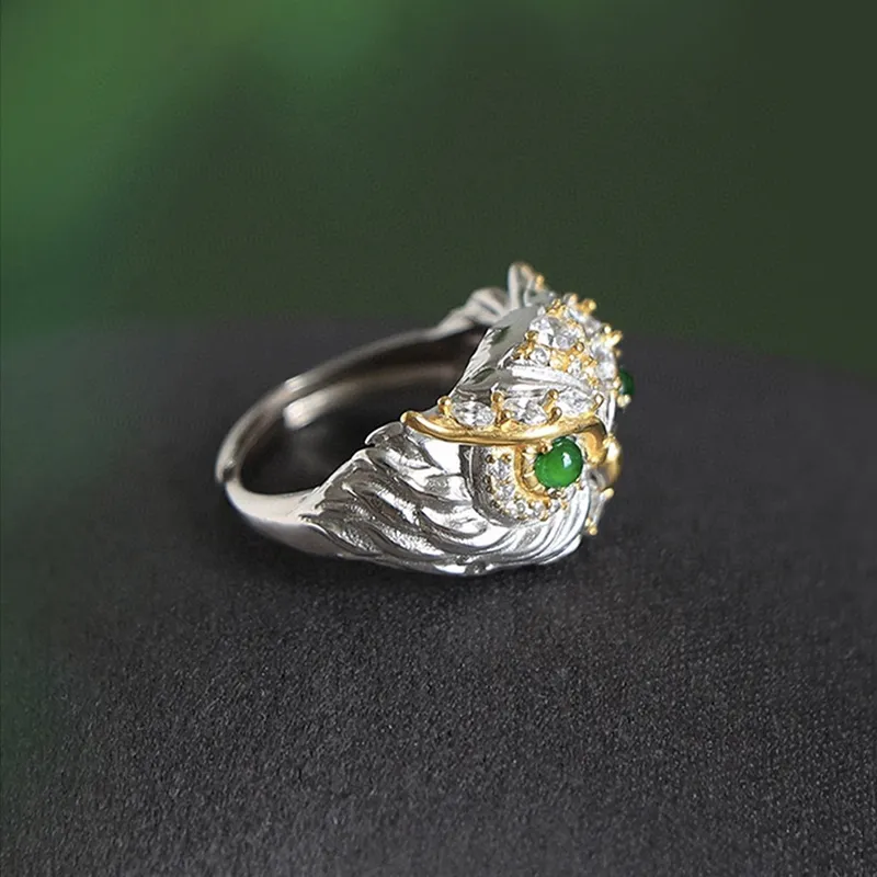 Xifeng Building Ice Glutinous Jadeite Rings Unisex-2