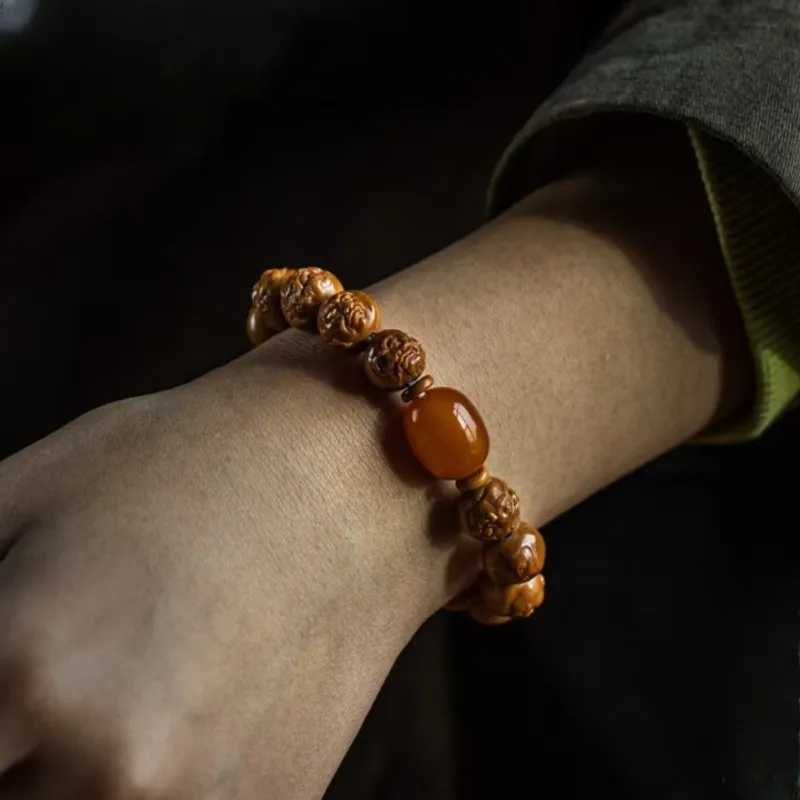 Xifeng Building Monkey Head Walnut Bracelets Unisex-4