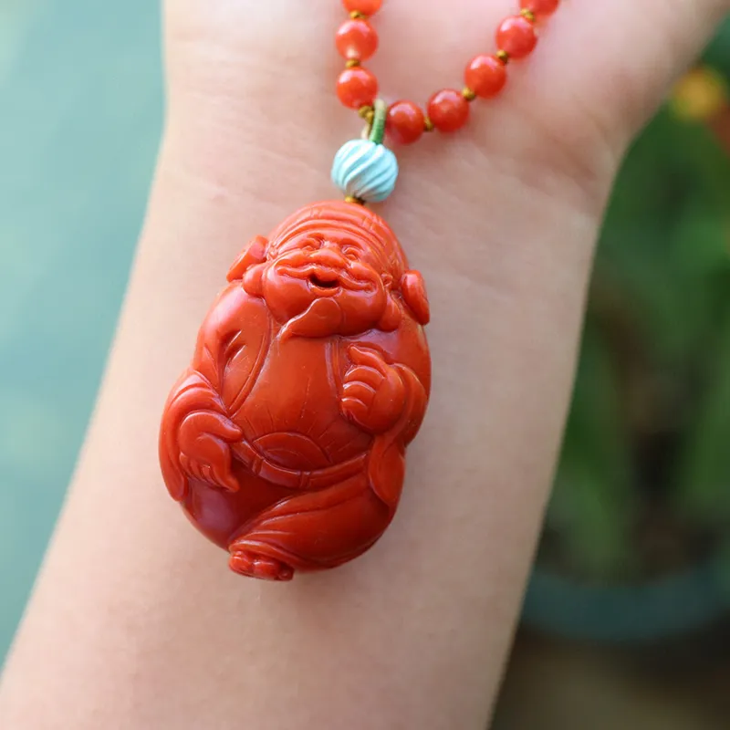 Xifeng Building Southern Red Agate Necklaces Unisex-3