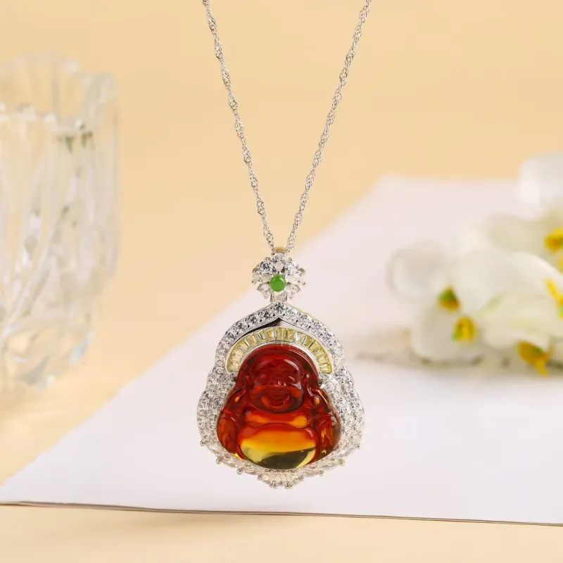 Xifeng Building Amber Necklaces Unisex-2