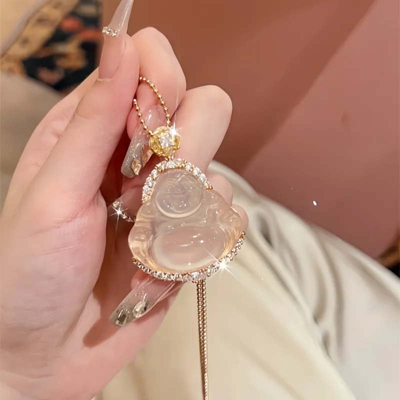 Xifeng Building Chalcedony Jade Pendant #Good Luck Women's-2