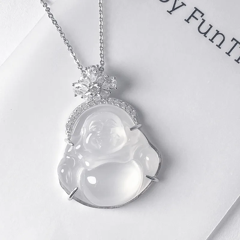 Xifeng Building Chalcedony Jade Pendant #Good Luck Women's-12
