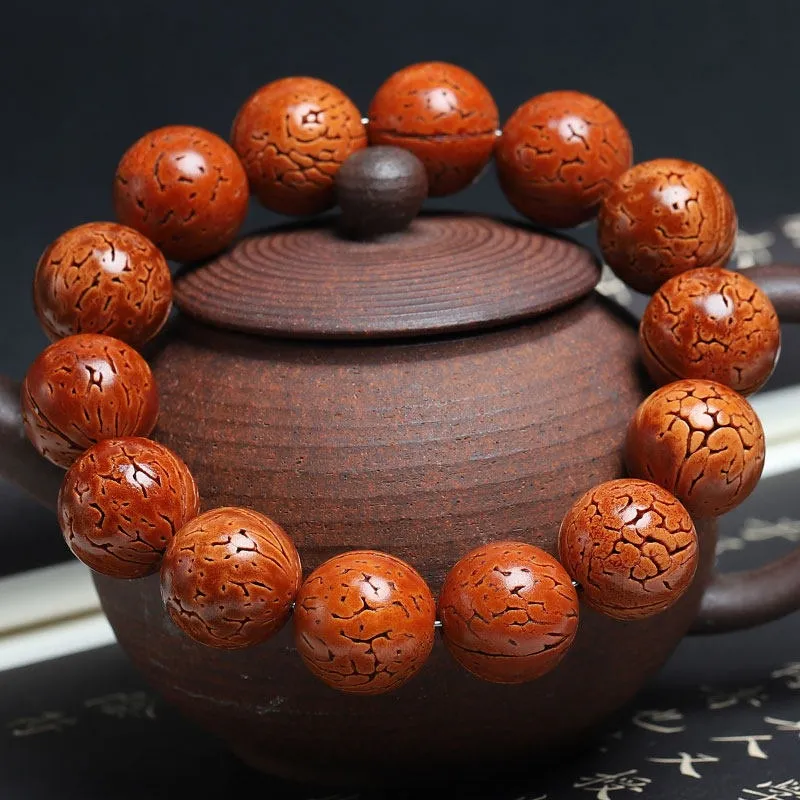 Xifeng Building Peach Pit Beaded Bracelet #Good Luck Unisex-2