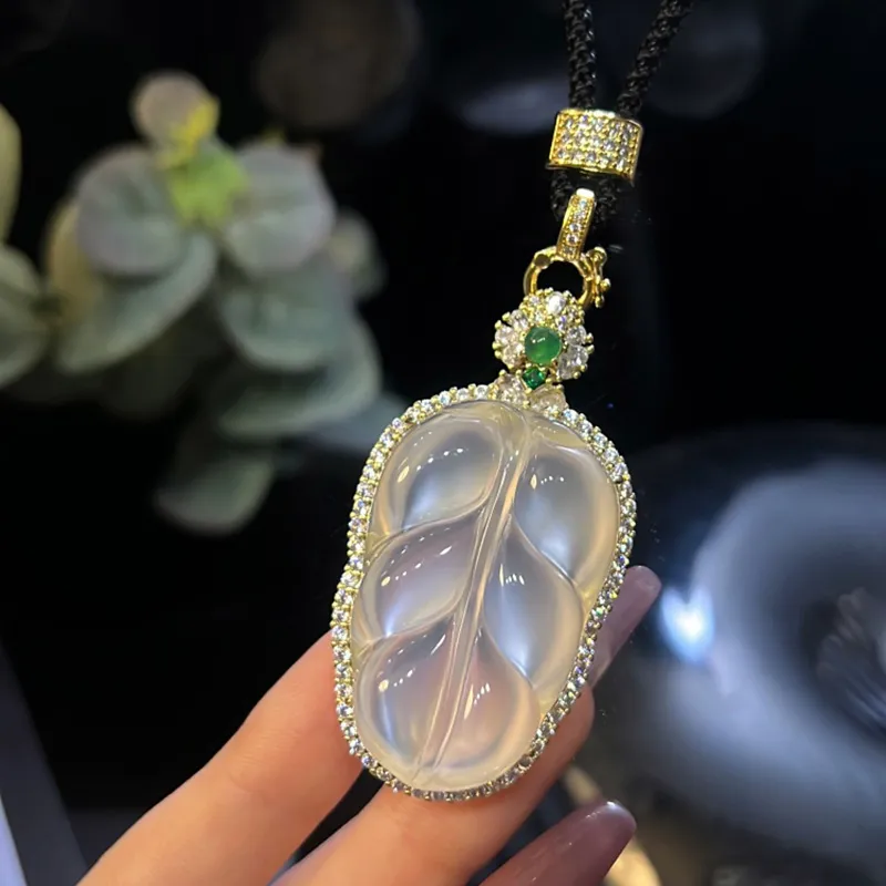 Xifeng Building Chalcedony Jade Pendants Women's-5