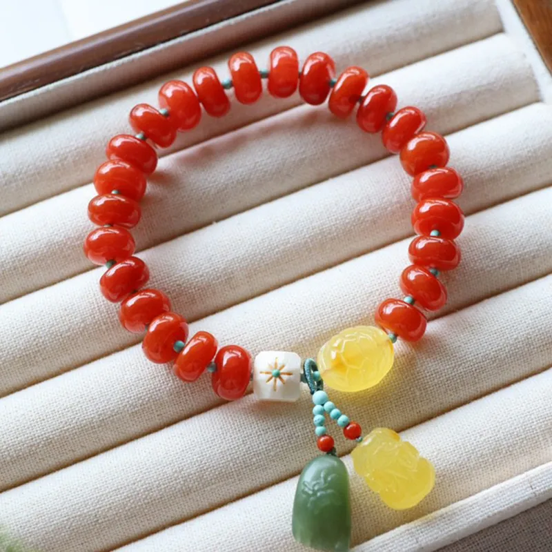 Xifeng Building Southern Red Agate Bracelets Unisex-3