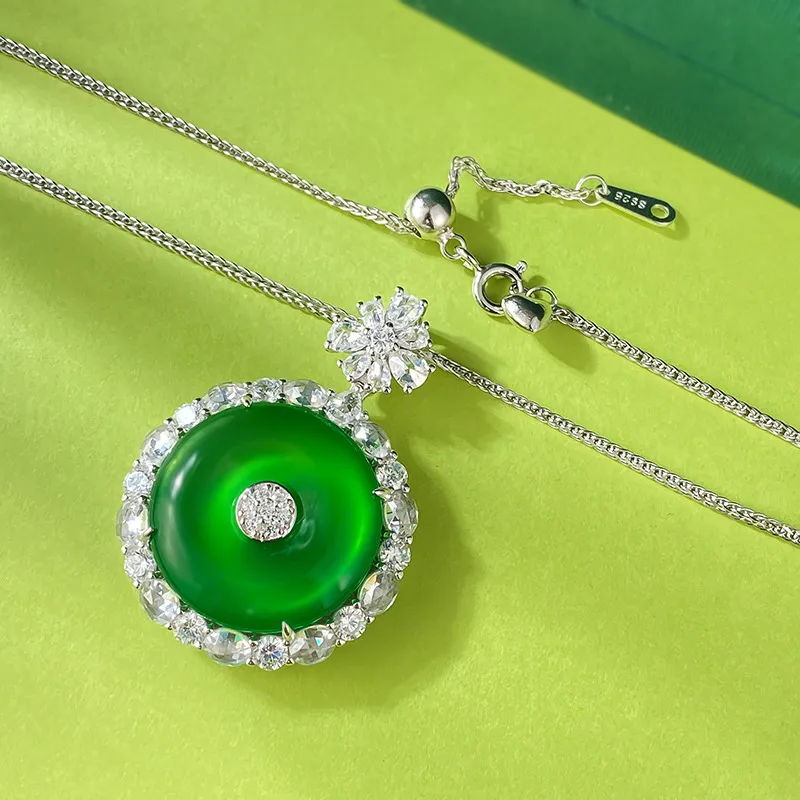 Xifeng Building Chalcedony Jade Necklaces Women's-3