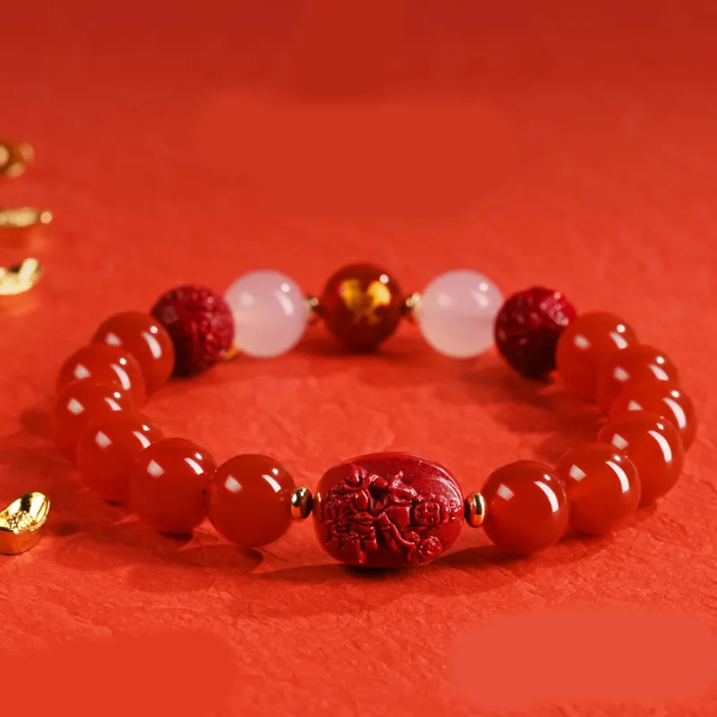 Xifeng Building Cinnabar Bracelets Unisex-1