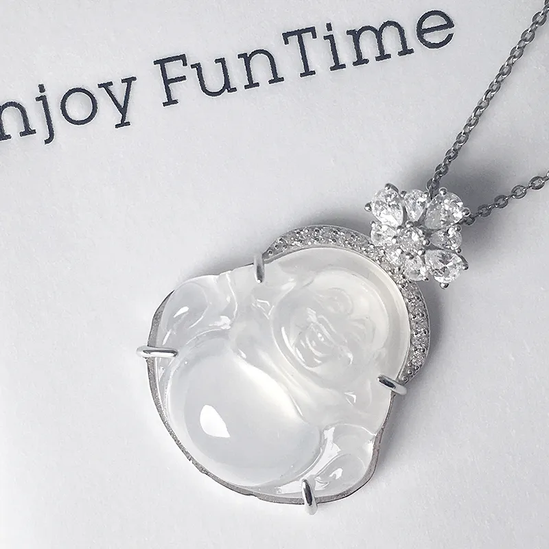 Xifeng Building Chalcedony Jade Pendant #Good Luck Women's-15