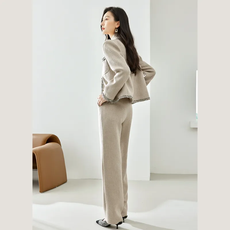 VIMLY Cropped Coats Women's Oat-4