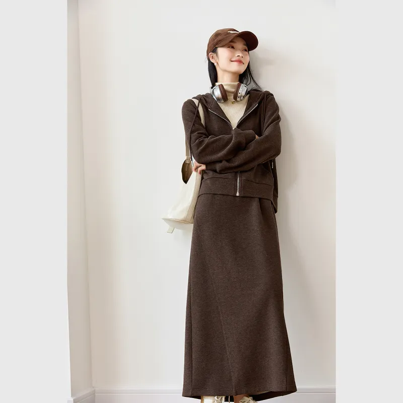 VIMLY Casual Suit Women's Coffee-1
