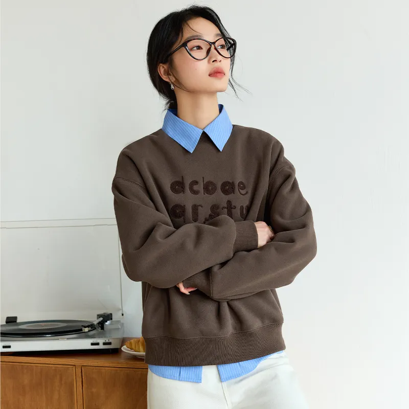 VIMLY Sweatshirt Women's Milk Tea Coffee-1