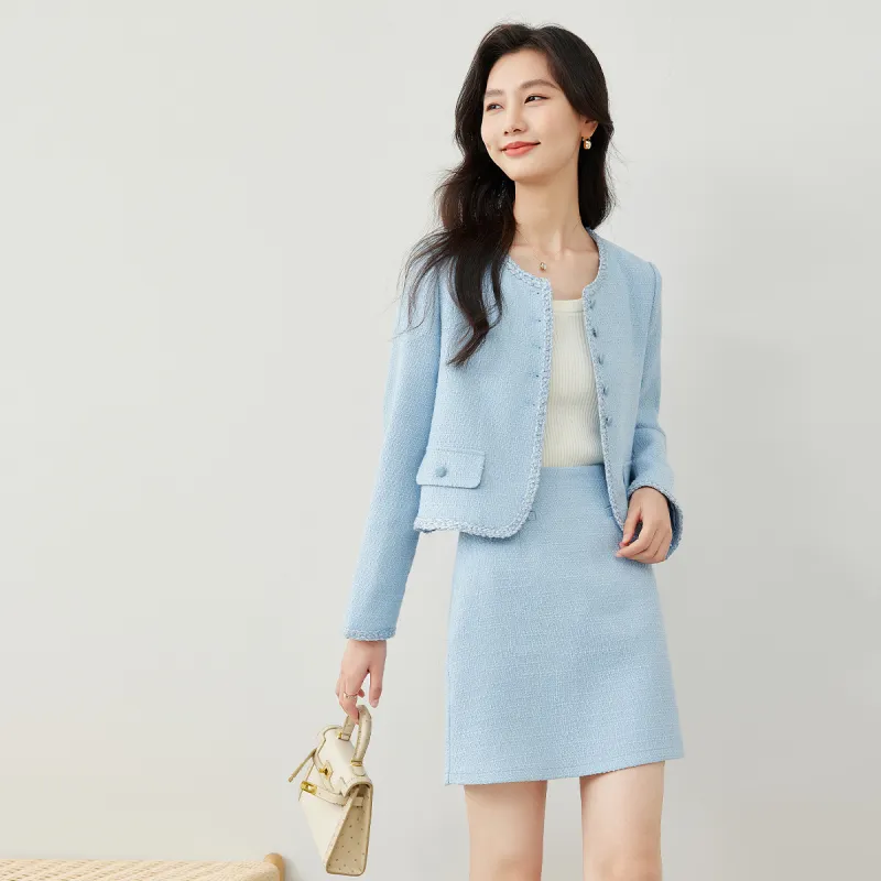 VIMLY Skirt Set Women's Light Blue-1