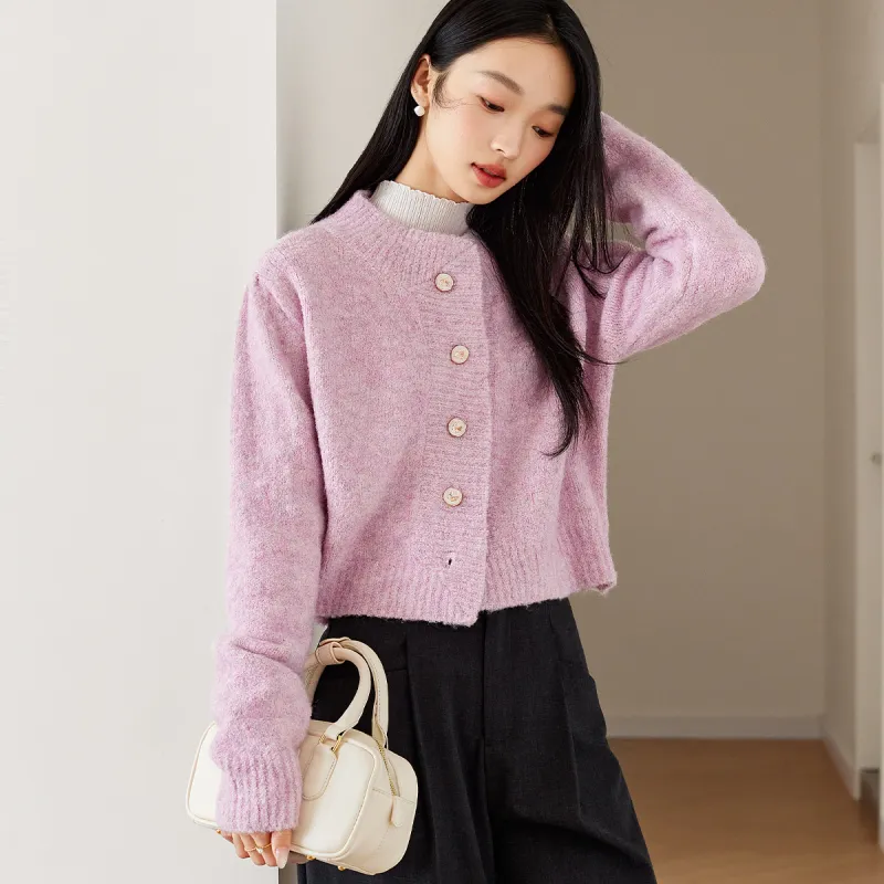 VIMLY Sweaters Women's Pink Purple-4