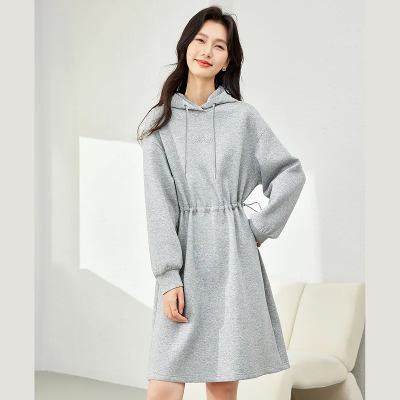 VIMLY Long Sleeved Dresses Women's Gray-2
