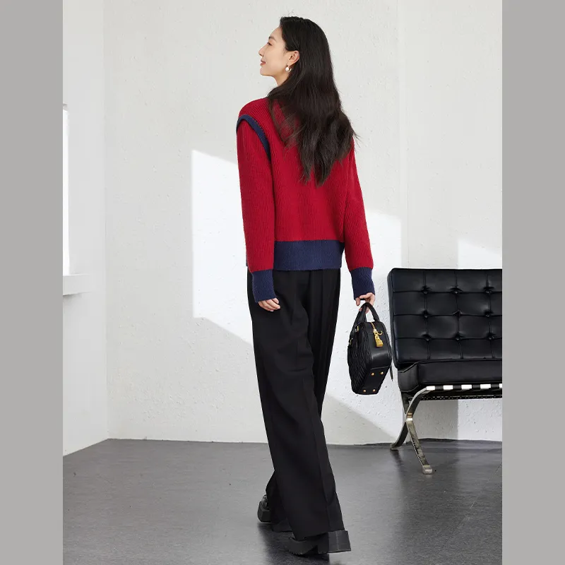 VIMLY Knitwear Women's Red-4
