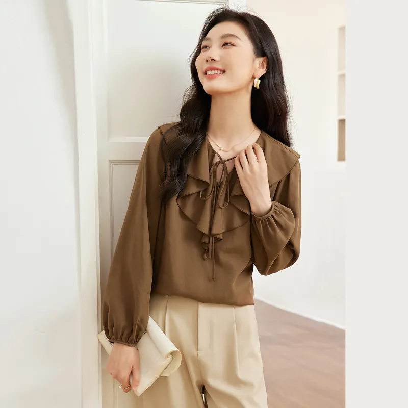 VIMLY Chiffon Shirts Women's-3