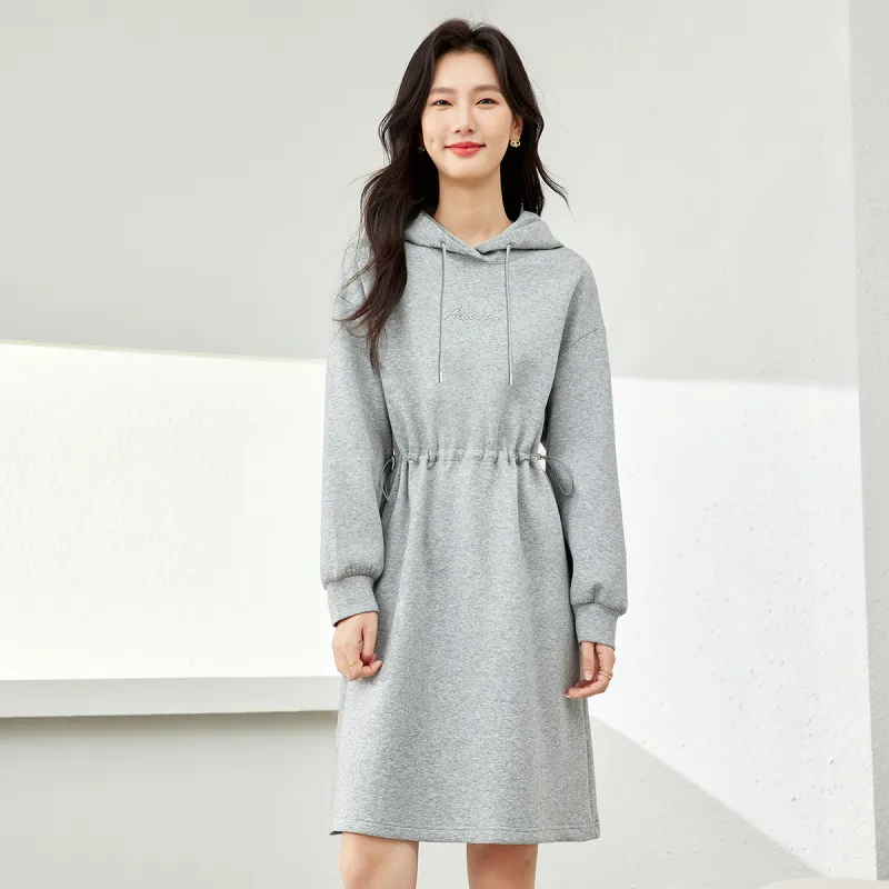 VIMLY Long Sleeved Dresses Women's Gray-3