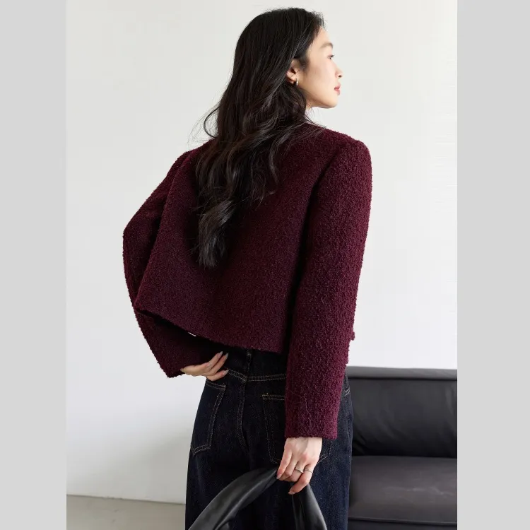 VIMLY Cropped Coats Women's Ancora Red-4