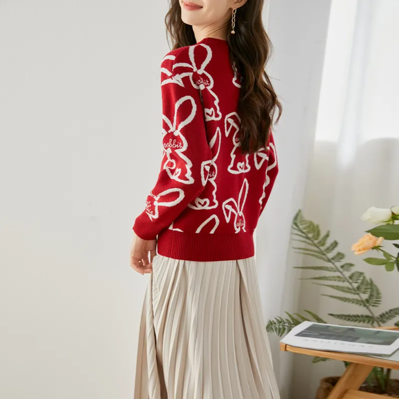 VIMLY Knitwear Women's Red-1