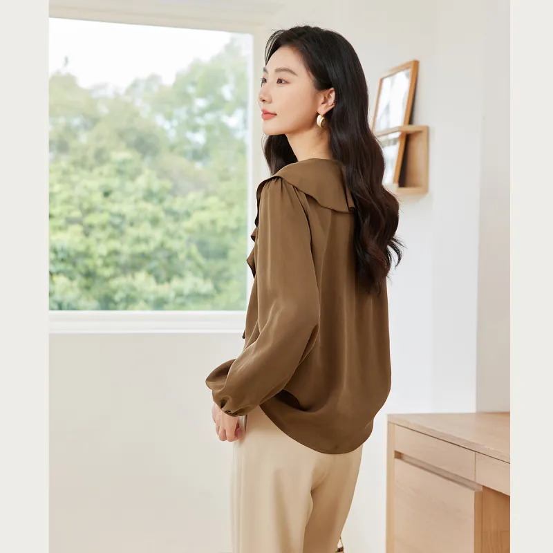 VIMLY Chiffon Shirts Women's-5