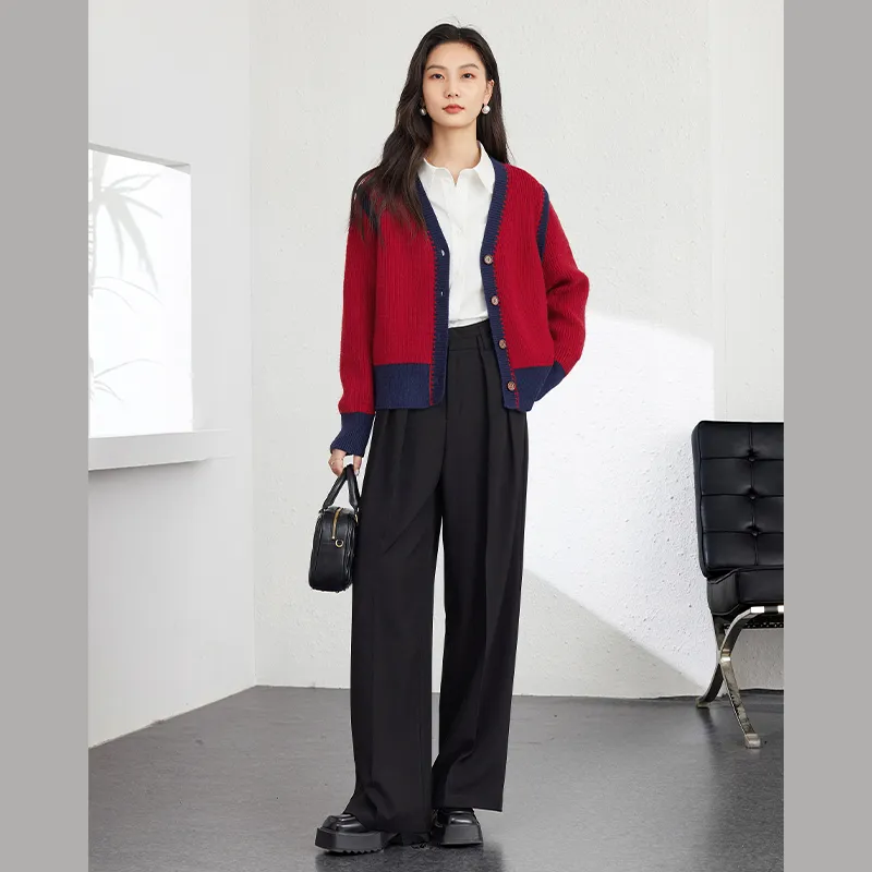 VIMLY Knitwear Women's Red-1