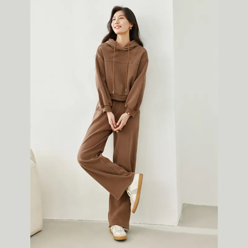 VIMLY Sweatshirt Set Women's Coffee-1
