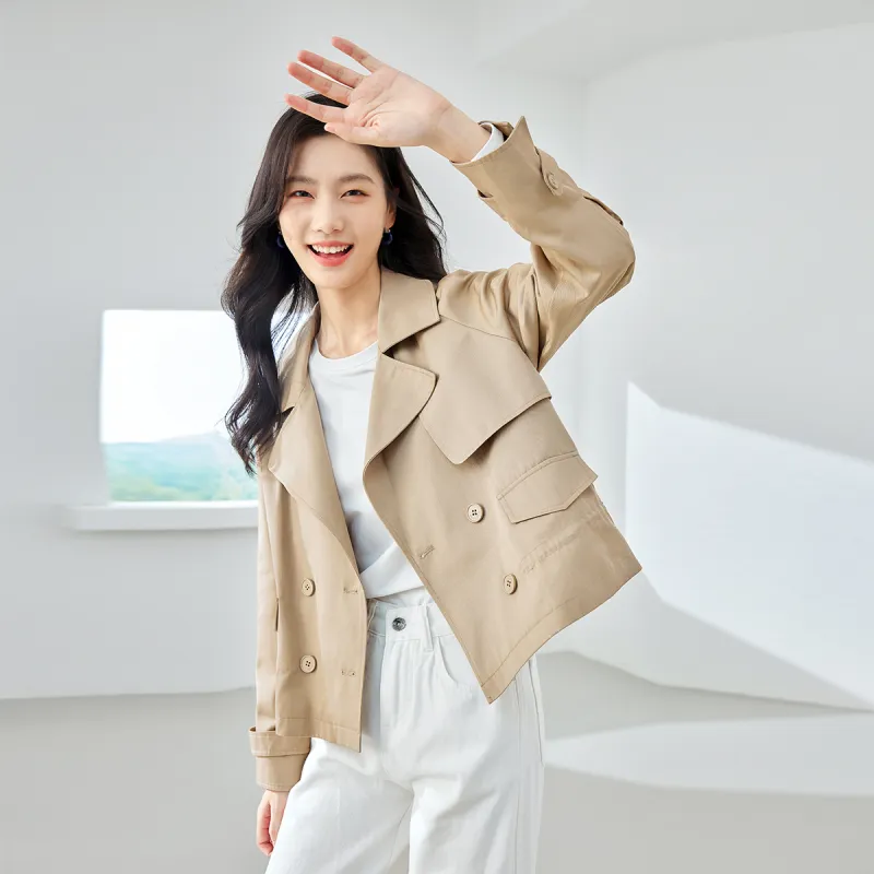 VIMLY Trench Coat Women's Khaki-1