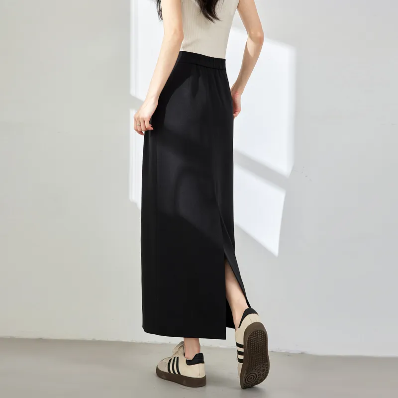 VIMLY Casual Long Skirts Women's Interstellar Black-4