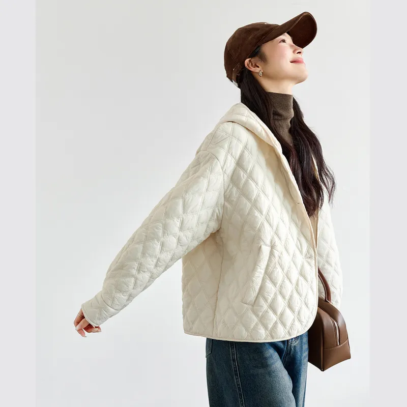VIMLY Puffer Jacket Women's Cream Apricot-3