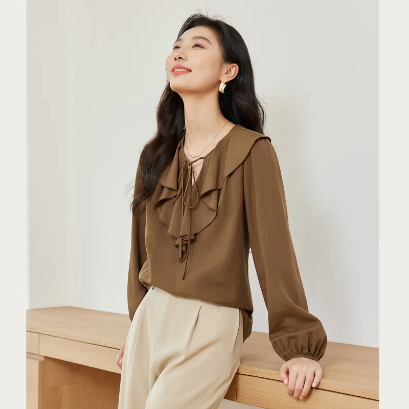 VIMLY Chiffon Shirts Women's-1